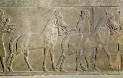 Rilievo che raffigura i tributari di Sargon II, dal Palazzo di Sargon II a Khorsabad, Iraq da Assyrian